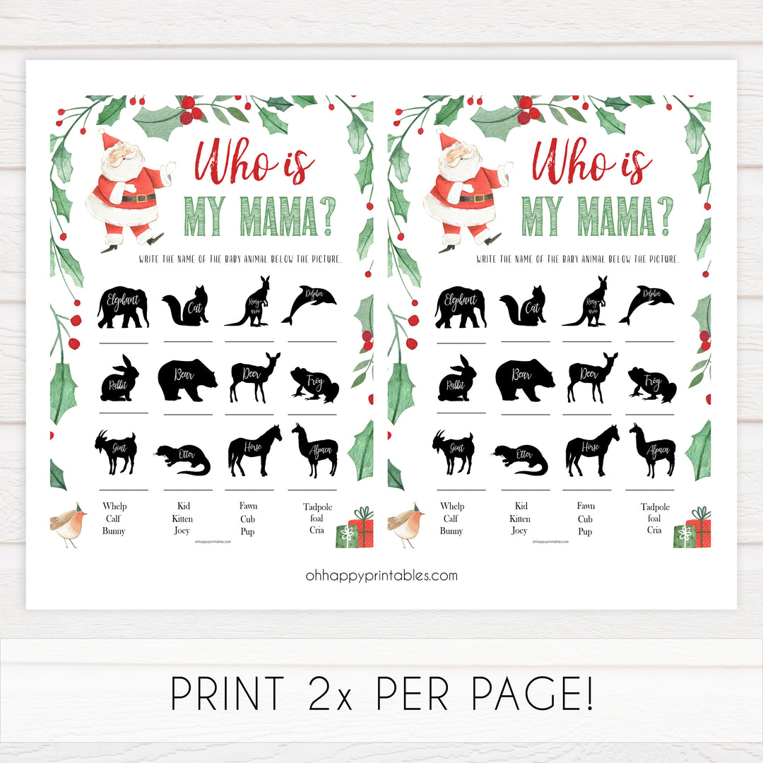 Christmas baby shower games, who is my mama, festive baby shower games, best baby shower games, top 10 baby games, baby shower ideas, baby shower games