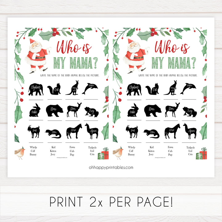 Christmas baby shower games, who is my mama, festive baby shower games, best baby shower games, top 10 baby games, baby shower ideas, baby shower games