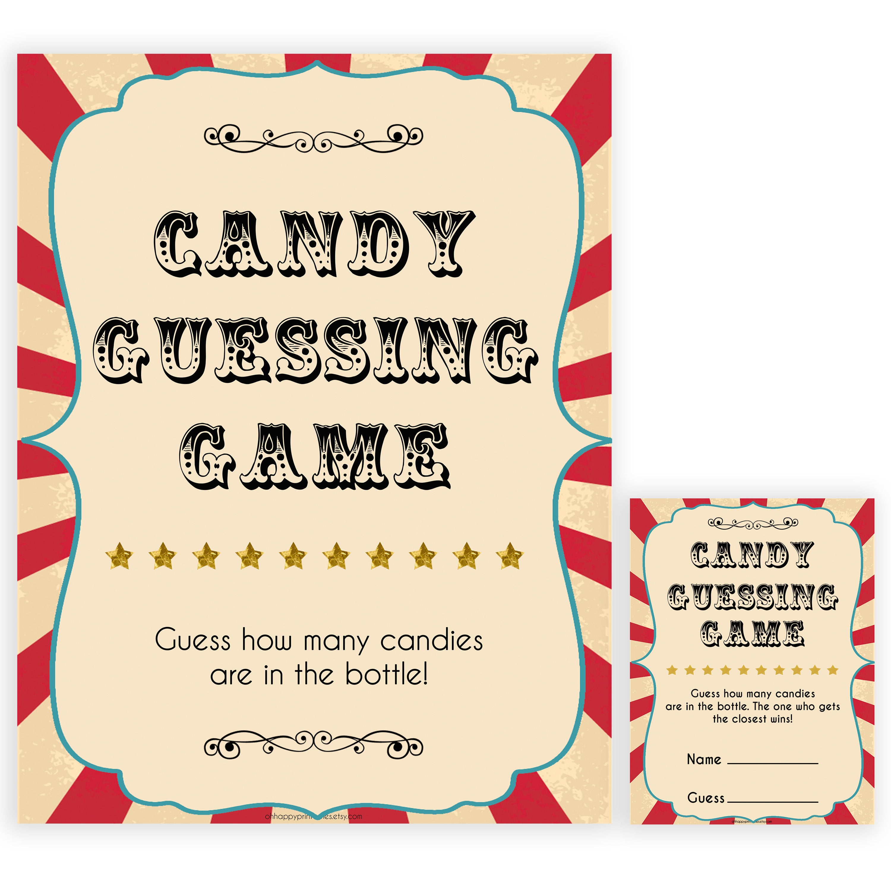 Circus candy guessing game baby shower games, circus baby games, carnival baby games, printable baby games, fun baby games, popular baby games, carnival baby shower, carnival theme