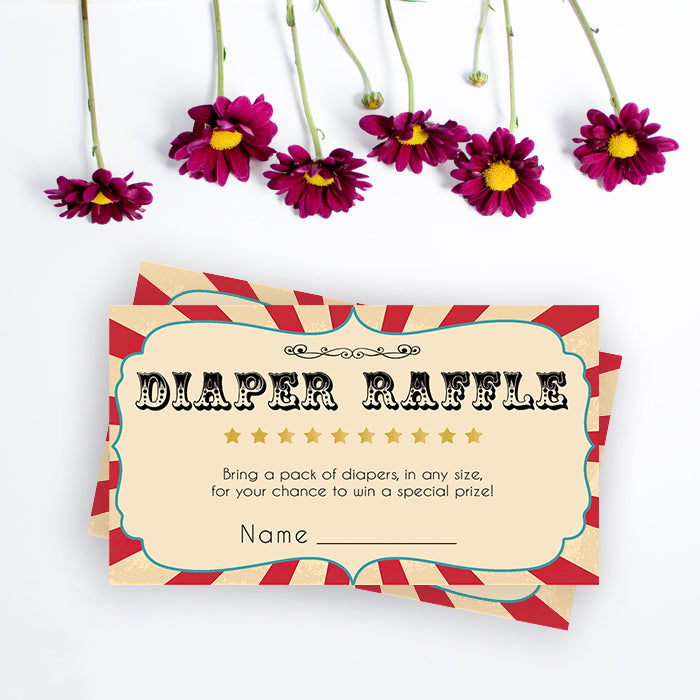 Circus diaper raffle baby shower games, circus baby games, carnival baby games, printable baby games, fun baby games, popular baby games, carnival baby shower, carnival theme