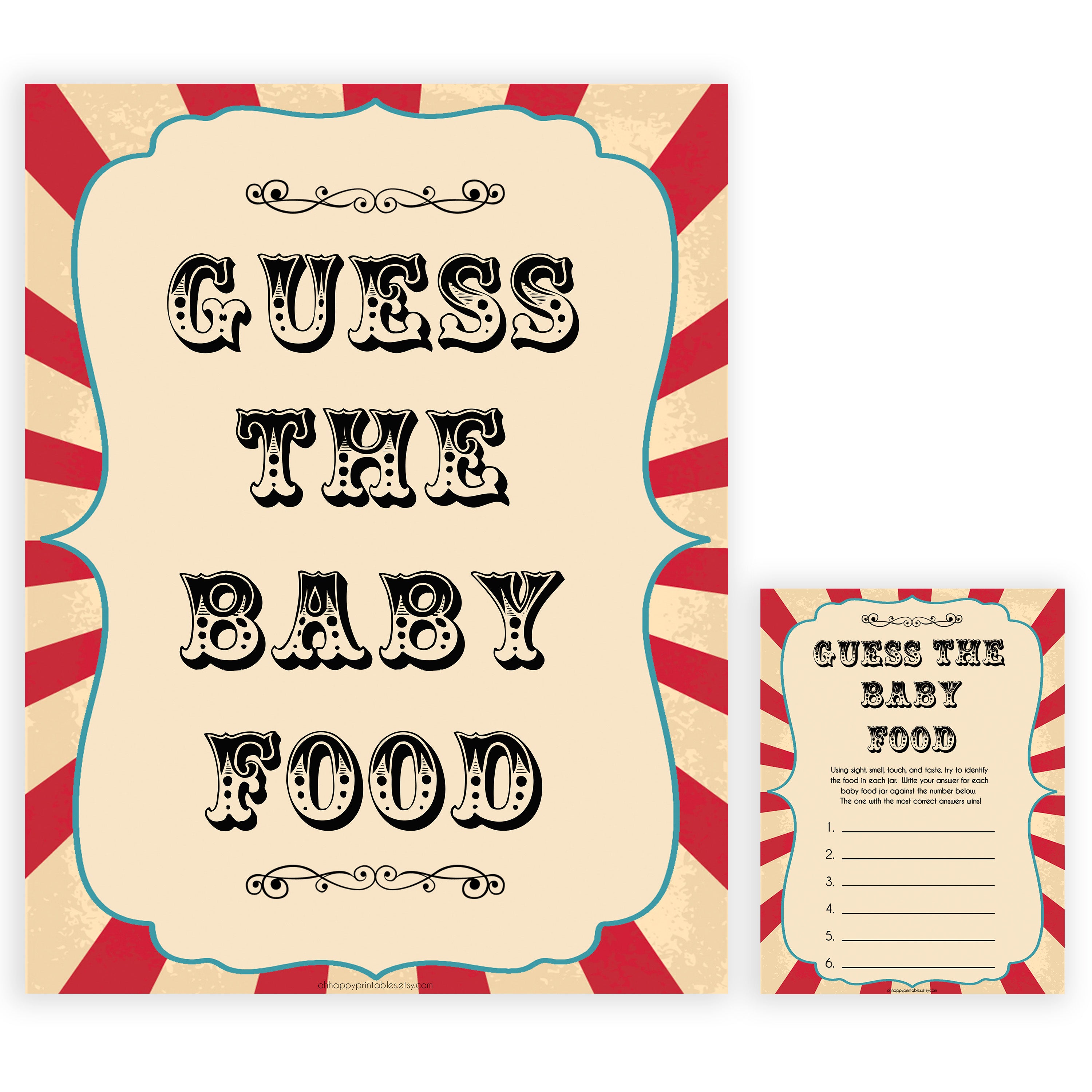 Circus baby guess the baby food baby shower games, circus baby games, carnival baby games, printable baby games, fun baby games, popular baby games, carnival baby shower, carnival theme