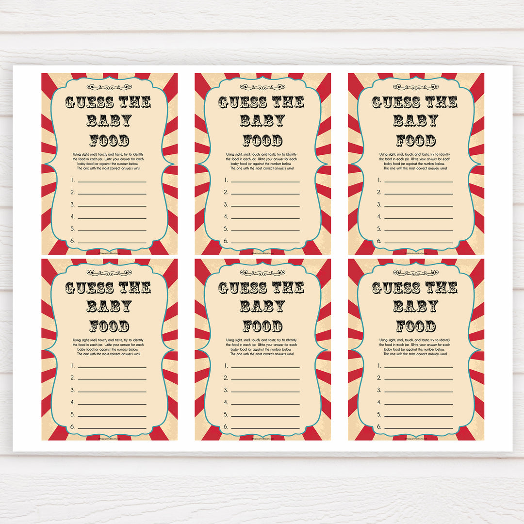 Guess The Baby Food Game - Circus