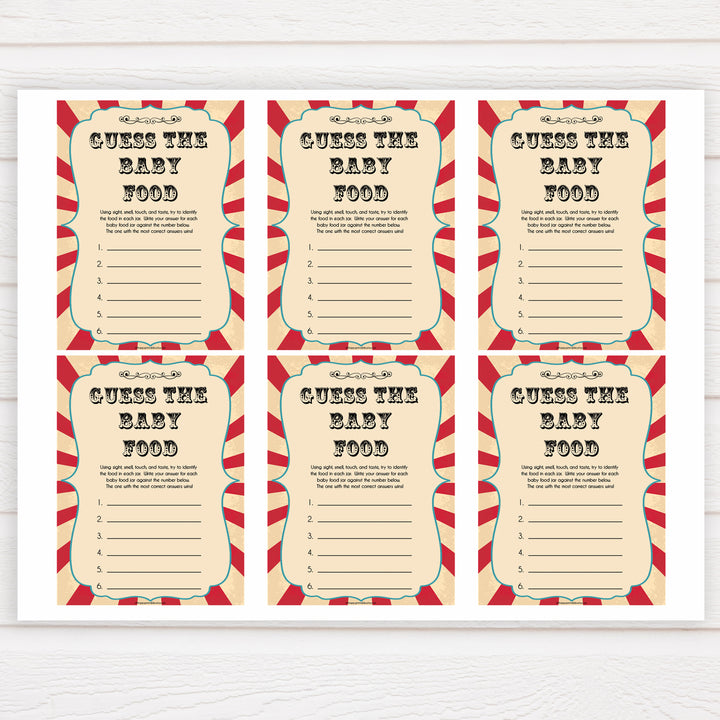 Guess The Baby Food Game - Circus