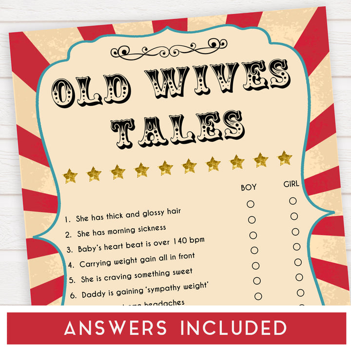 old wives tale game, baby old wives tales baby shower game, Printable baby shower games, circus fun baby games, baby shower games, fun baby shower ideas, top baby shower ideas, carnival baby shower, circus baby shower ideas