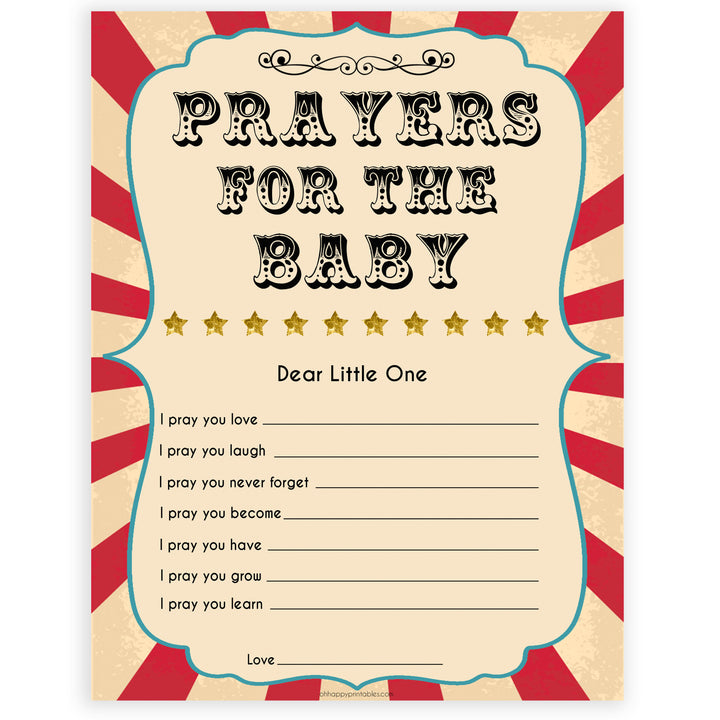 Circus prayers for the baby baby shower games, circus baby games, carnival baby games, printable baby games, fun baby games, popular baby games, carnival baby shower, carnival theme