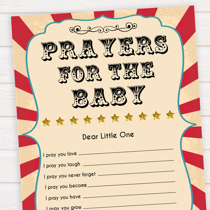 Circus prayers for the baby baby shower games, circus baby games, carnival baby games, printable baby games, fun baby games, popular baby games, carnival baby shower, carnival theme