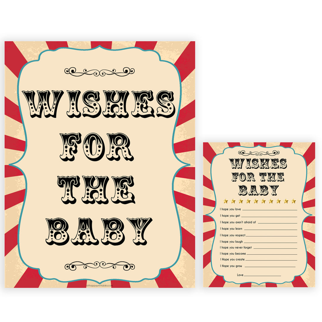 Circus wishes for the baby baby shower games, circus baby games, carnival baby games, printable baby games, fun baby games, popular baby games, carnival baby shower, carnival theme