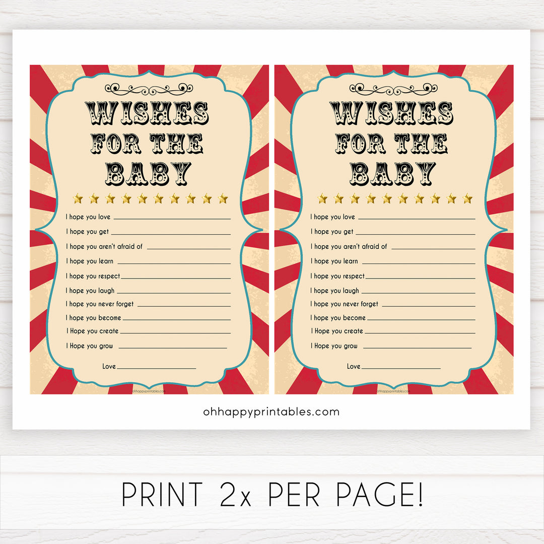 Circus wishes for the baby baby shower games, circus baby games, carnival baby games, printable baby games, fun baby games, popular baby games, carnival baby shower, carnival theme