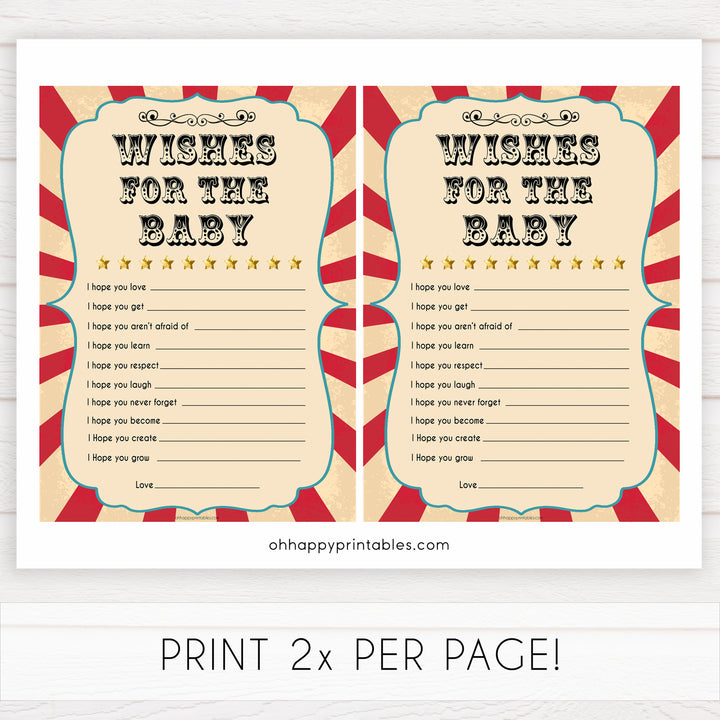 Circus wishes for the baby baby shower games, circus baby games, carnival baby games, printable baby games, fun baby games, popular baby games, carnival baby shower, carnival theme