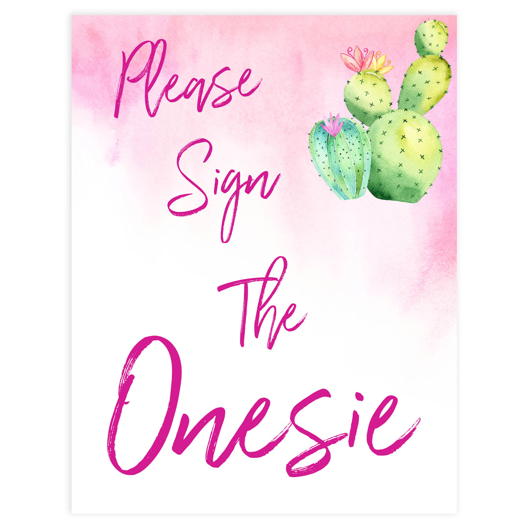 Cactus baby games, sign the onesie sign, printable baby shower games, Mexican baby shower, fun baby games, top baby games, best baby games, baby shower games