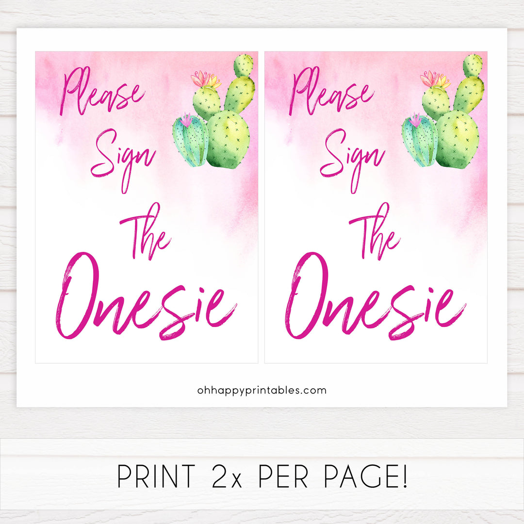 Cactus baby games, sign the onesie sign, printable baby shower games, Mexican baby shower, fun baby games, top baby games, best baby games, baby shower games