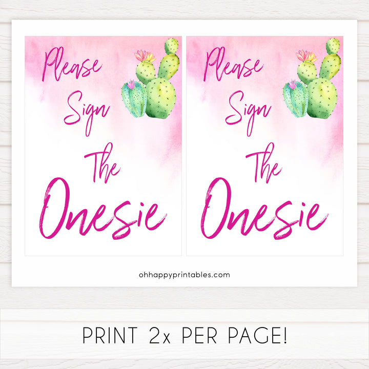 Cactus baby games, sign the onesie sign, printable baby shower games, Mexican baby shower, fun baby games, top baby games, best baby games, baby shower games