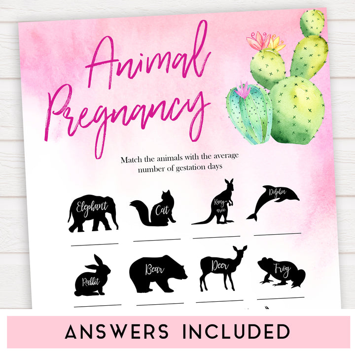 Cactus baby shower games, cactus animal pregnancy baby game, printable baby games, Mexican baby shower, Mexican baby games, fiesta baby games, popular baby games, printable baby games