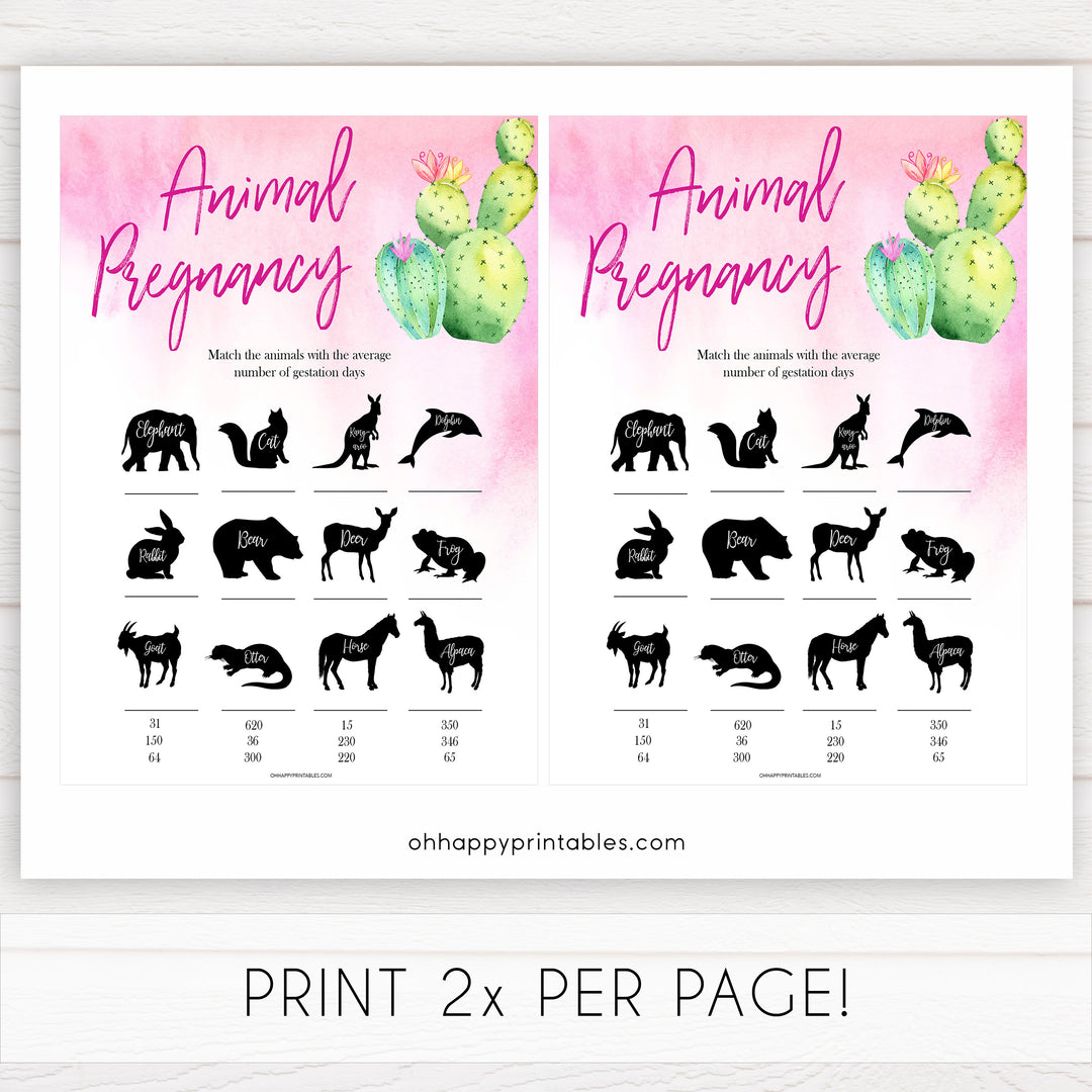 Cactus baby shower games, cactus animal pregnancy baby game, printable baby games, Mexican baby shower, Mexican baby games, fiesta baby games, popular baby games, printable baby games