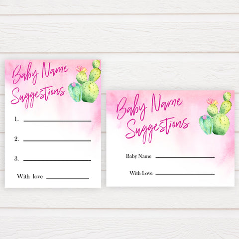 Cactus baby shower games, cactus baby name suggestions baby game, printable baby games, Mexican baby shower, Mexican baby games, fiesta baby games, popular baby games, printable baby games