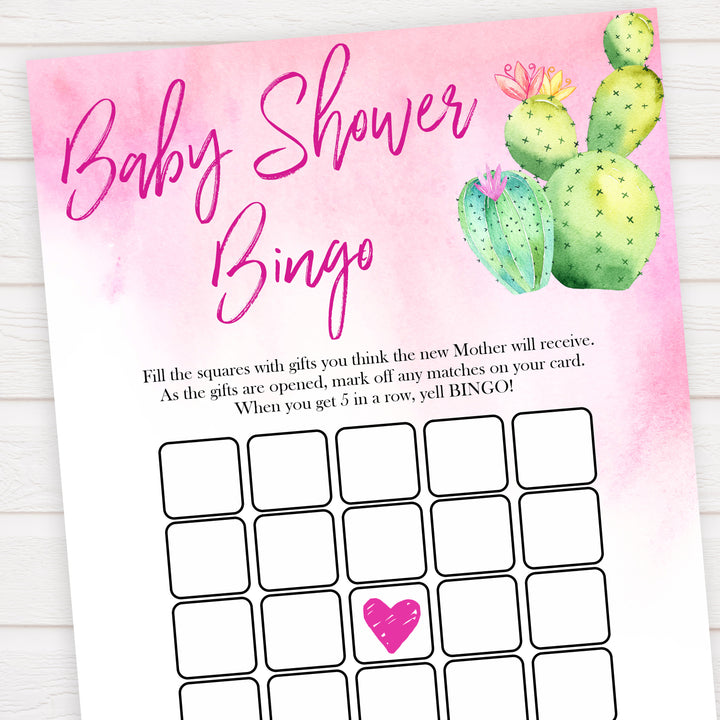 Cactus baby shower games, cactus baby bingo baby game, printable baby games, Mexican baby shower, Mexican baby games, fiesta baby games, popular baby games, printable baby games