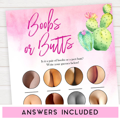 Cactus baby shower games, cactus boobs or butts baby game, printable baby games, Mexican baby shower, Mexican baby games, fiesta baby games, popular baby games, printable baby games
