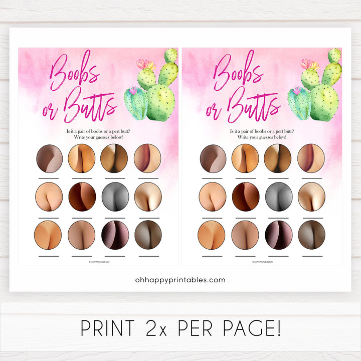 Cactus baby shower games, cactus boobs or butts baby game, printable baby games, Mexican baby shower, Mexican baby games, fiesta baby games, popular baby games, printable baby games