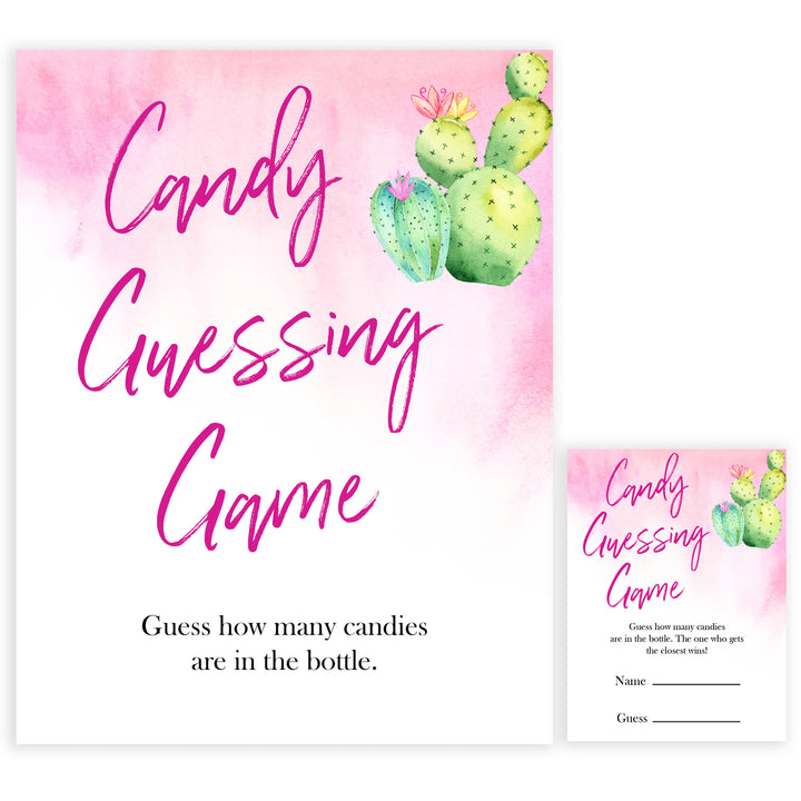 Cactus baby shower games, cactus candy guessing game baby game, printable baby games, Mexican baby shower, Mexican baby games, fiesta baby games, popular baby games, printable baby games
