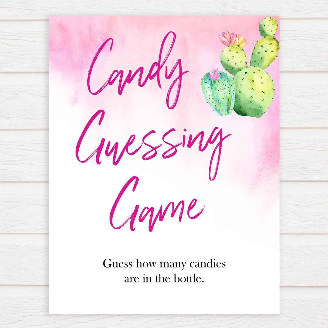 Cactus baby shower games, cactus candy guessing game baby game, printable baby games, Mexican baby shower, Mexican baby games, fiesta baby games, popular baby games, printable baby games
