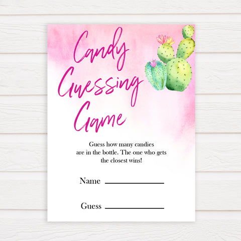 Cactus baby shower games, cactus candy guessing game baby game, printable baby games, Mexican baby shower, Mexican baby games, fiesta baby games, popular baby games, printable baby games