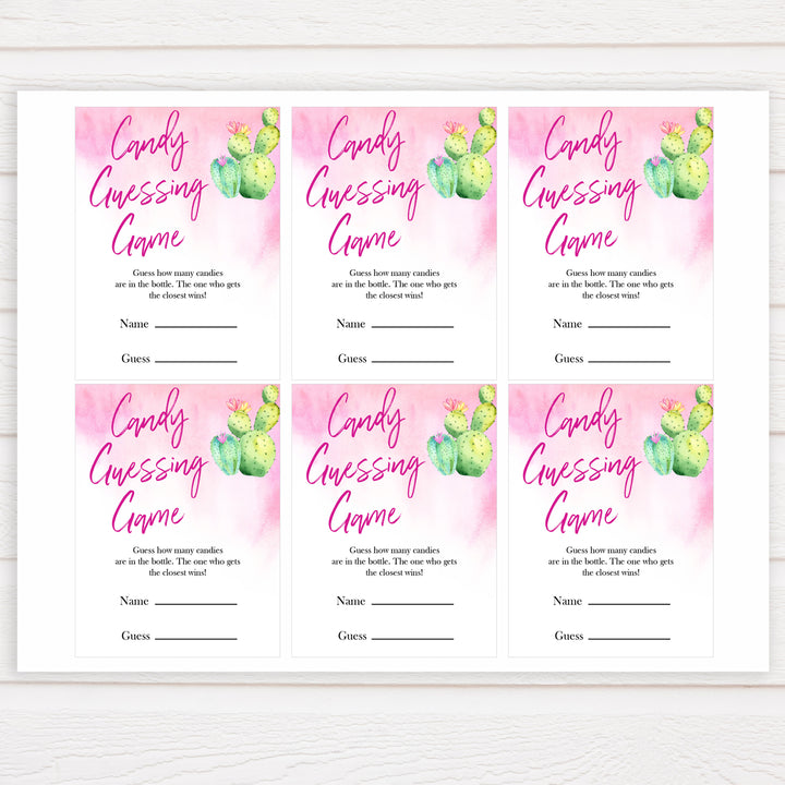 Cactus baby shower games, cactus candy guessing game baby game, printable baby games, Mexican baby shower, Mexican baby games, fiesta baby games, popular baby games, printable baby games