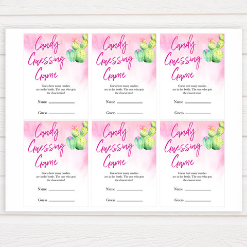 Cactus baby shower games, cactus candy guessing game baby game, printable baby games, Mexican baby shower, Mexican baby games, fiesta baby games, popular baby games, printable baby games