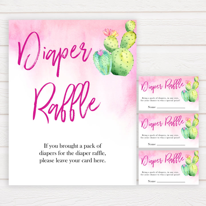 Cactus baby shower games, cactus diaper raffle baby game, printable baby games, Mexican baby shower, Mexican baby games, fiesta baby games, popular baby games, printable baby games