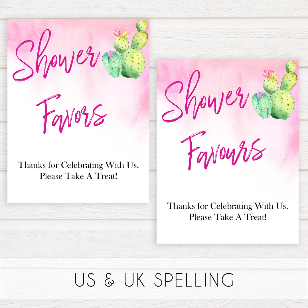 Cactus baby decor, baby favors sign, favors baby decor, Mexican baby signs, baby shower decor, baby signs, printable baby signs, baby decor, 