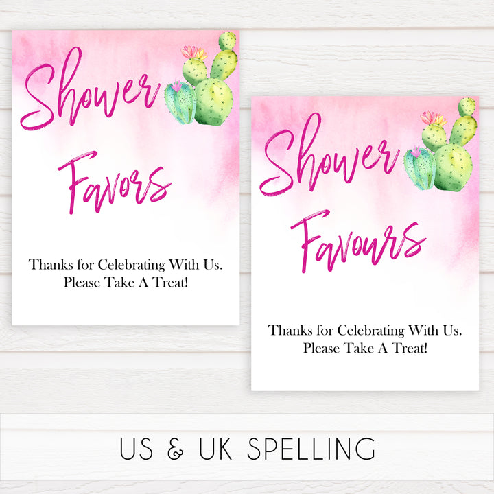 Cactus baby decor, baby favors sign, favors baby decor, Mexican baby signs, baby shower decor, baby signs, printable baby signs, baby decor, 