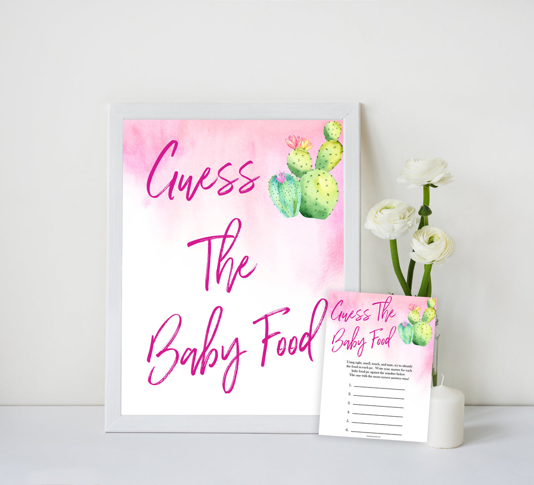 Cactus baby shower games, cactus guess the baby food baby game, printable baby games, Mexican baby shower, Mexican baby games, fiesta baby games, popular baby games, printable baby games