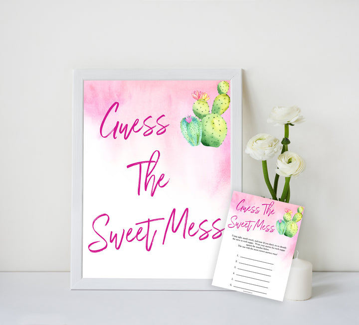 Cactus baby shower games, cactus guess the sweet mess baby game, printable baby games, Mexican baby shower, Mexican baby games, fiesta baby games, popular baby games, printable baby games