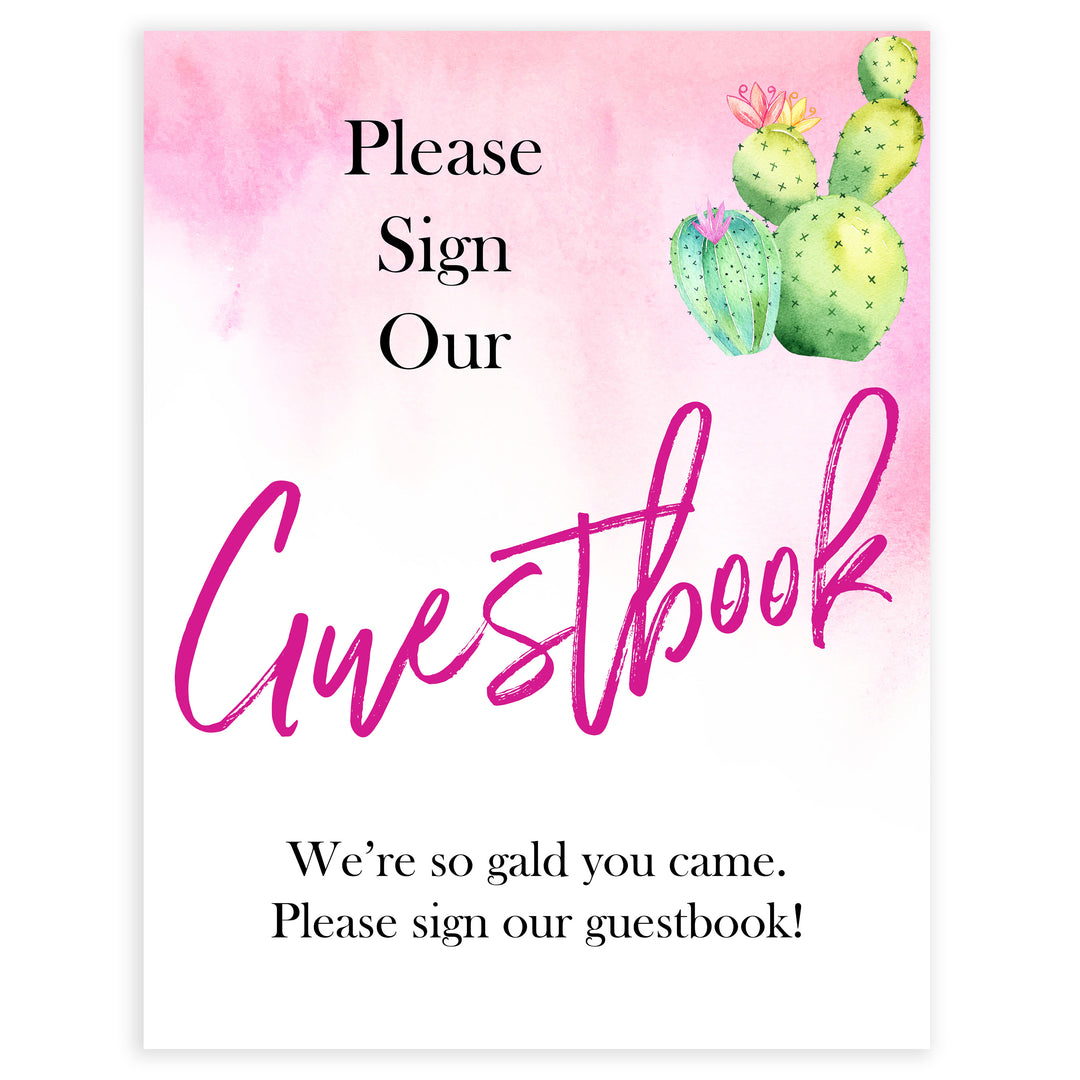 Cactus baby decor, guestbook baby signs, guestbook baby decor, Mexican baby signs, baby shower decor, baby signs, printable baby signs, baby decor, 