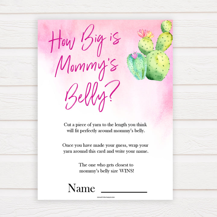 Cactus baby shower games, cactus how big is mommys belly baby game, printable baby games, Mexican baby shower, Mexican baby games, fiesta baby games, popular baby games, printable baby games