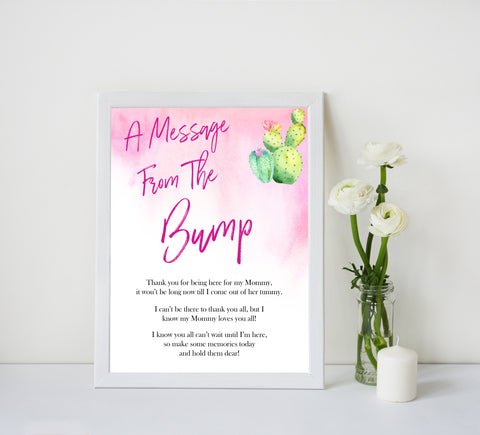 Cactus baby shower games, cactus message from the bump baby game, printable baby games, Mexican baby shower, Mexican baby games, fiesta baby games, popular baby games, printable baby games