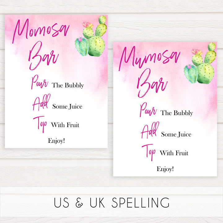 Cactus baby decor, momosa baby signs, mumosa baby decor, Mexican baby signs, baby shower decor, baby signs, printable baby signs, baby decor, 