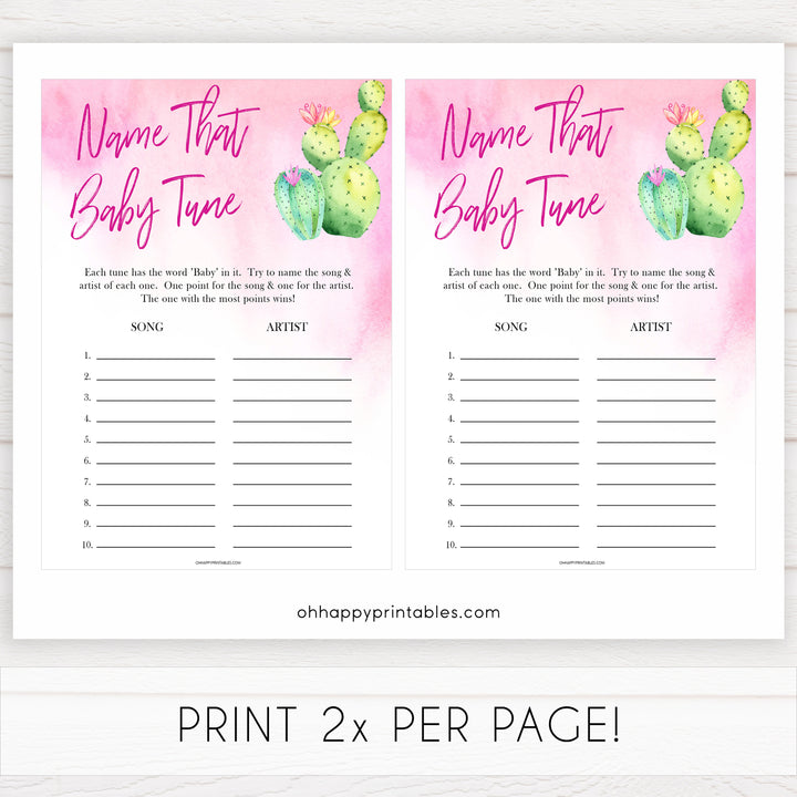 Cactus baby shower games, cactus name that baby tune baby game, printable baby games, Mexican baby shower, Mexican baby games, fiesta baby games, popular baby games, printable baby games