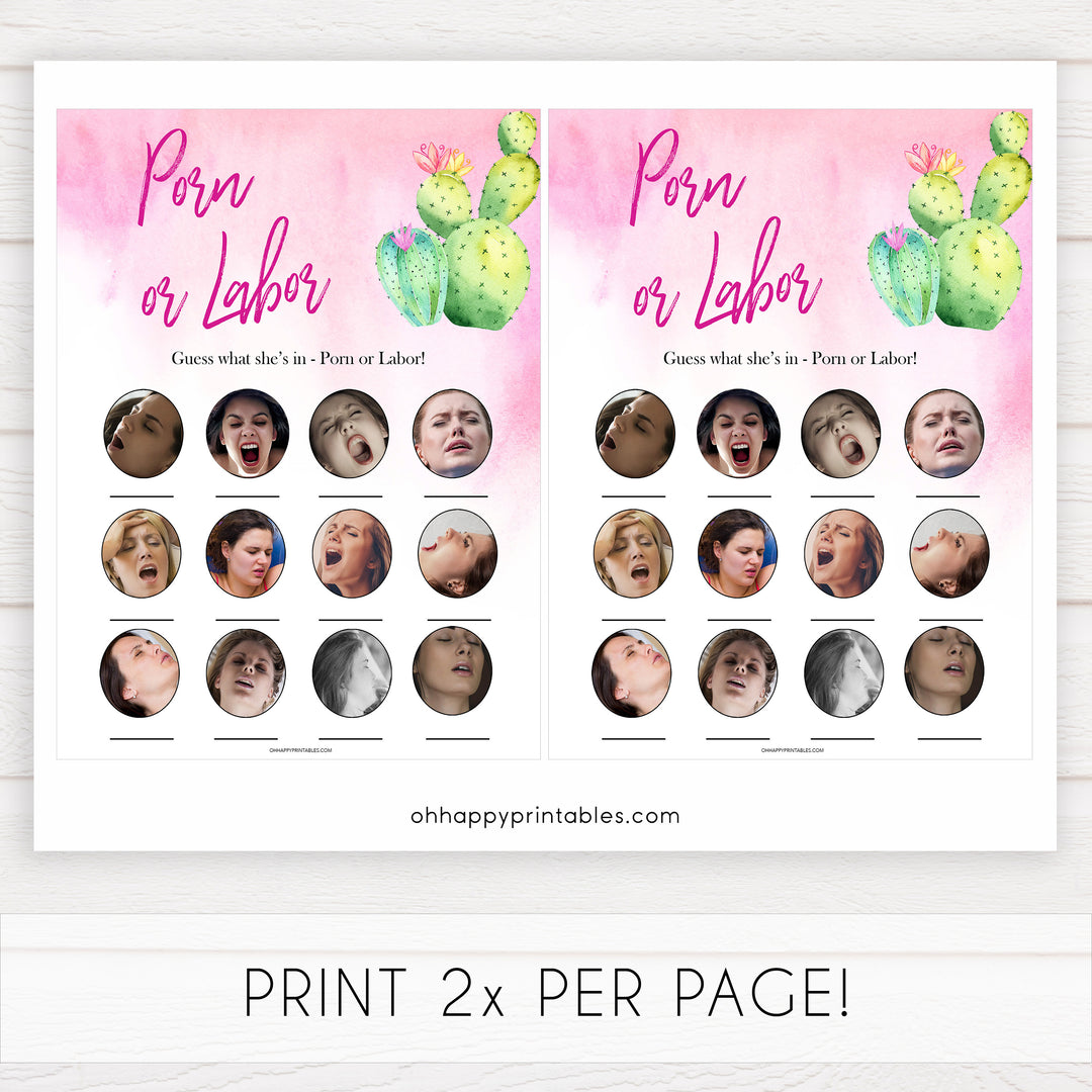Cactus baby shower games, cactus labor or porn baby game, printable baby games, Mexican baby shower, Mexican baby games, fiesta baby games, popular baby games, printable baby games