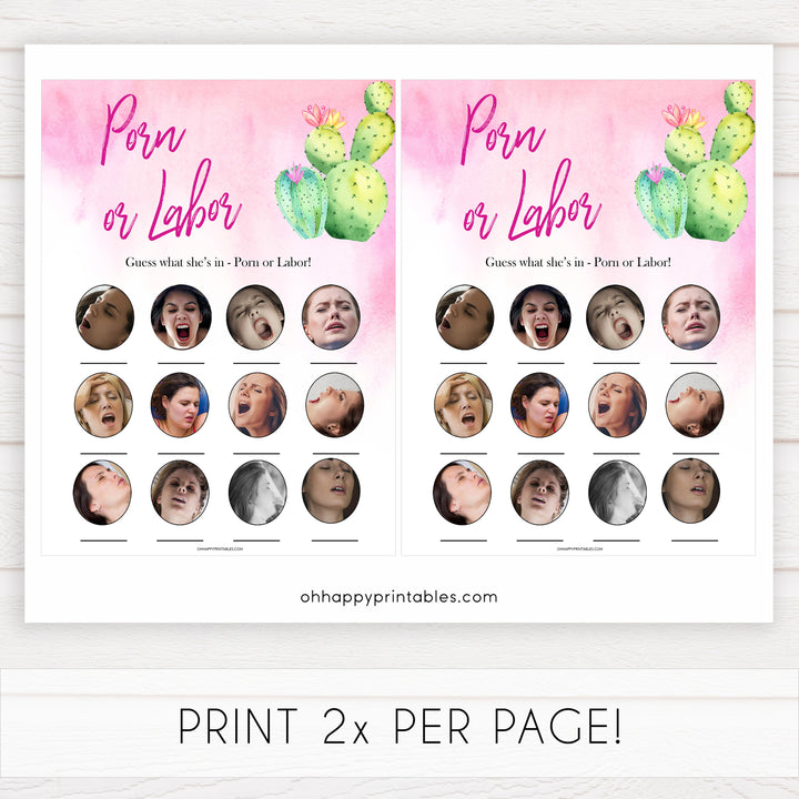 Cactus baby shower games, cactus labor or porn baby game, printable baby games, Mexican baby shower, Mexican baby games, fiesta baby games, popular baby games, printable baby games