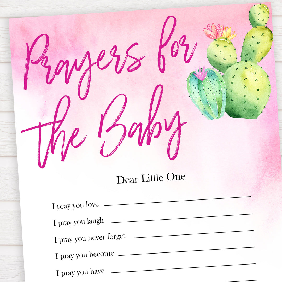 Cactus baby shower games, cactus prayers for the baby baby game, printable baby games, Mexican baby shower, Mexican baby games, fiesta baby games, popular baby games, printable baby games