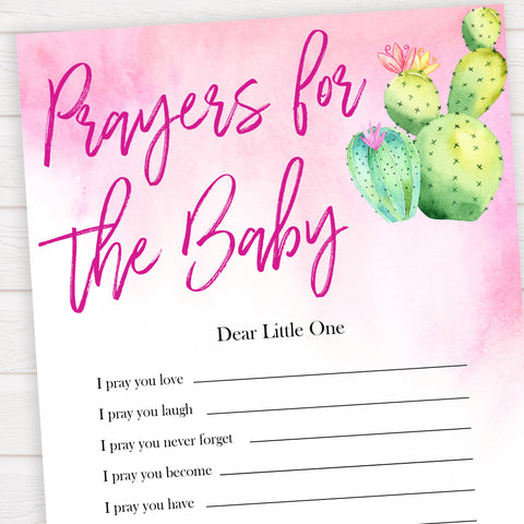 Cactus baby shower games, cactus prayers for the baby baby game, printable baby games, Mexican baby shower, Mexican baby games, fiesta baby games, popular baby games, printable baby games