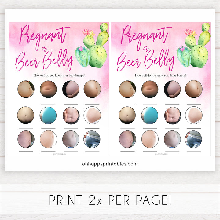 Cactus baby shower games, cactus pregnant or beer belly baby game, printable baby games, Mexican baby shower, Mexican baby games, fiesta baby games, popular baby games, printable baby games
