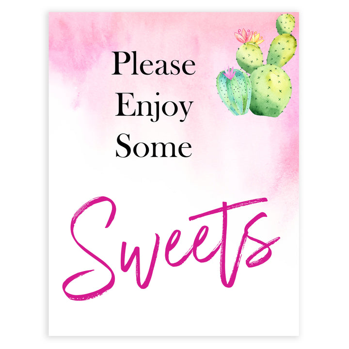 Cactus baby decor, sweets baby sign, sweets baby decor, Mexican baby signs, baby shower decor, baby signs, printable baby signs, baby decor, 
