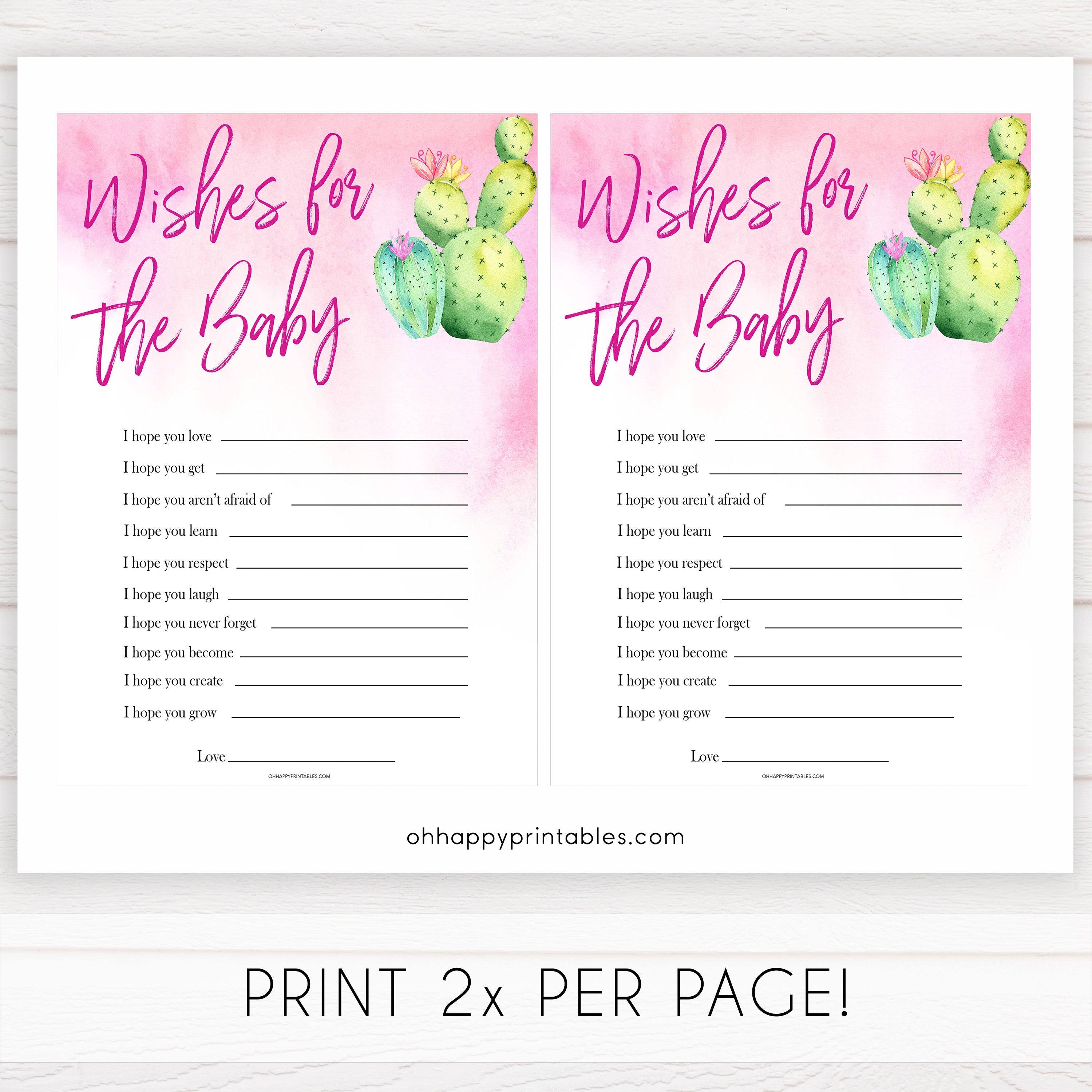 Cactus baby shower games, cactus wishes for the baby baby game, printable baby games, Mexican baby shower, Mexican baby games, fiesta baby games, popular baby games, printable baby games