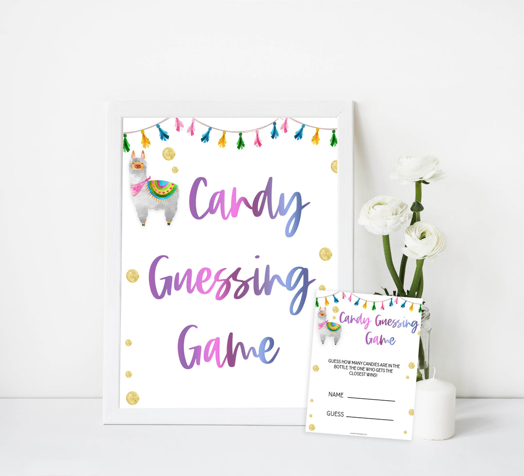 candy guessing game, Printable baby shower games, llama fiesta fun baby games, baby shower games, fun baby shower ideas, top baby shower ideas, Llama fiesta shower baby shower, fiesta baby shower ideas