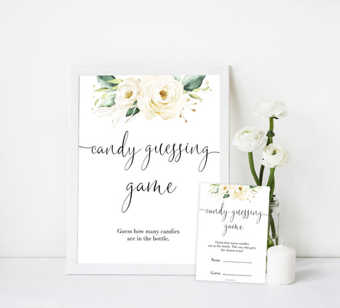 candy guessing baby game, White floral baby game, White floral baby shower, White floral games, Floral baby games, Floral baby shower, White floral