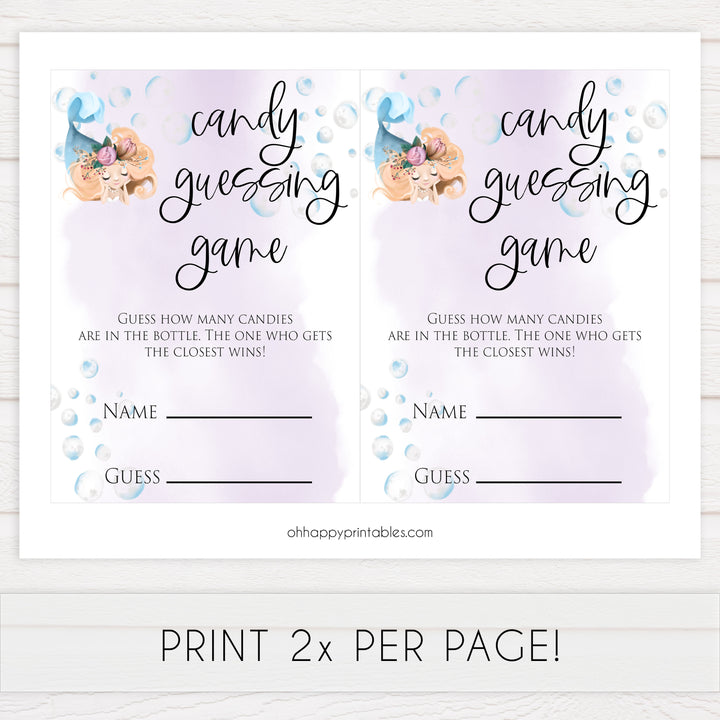 candy guessing game, Printable baby shower games, little mermaid baby games, baby shower games, fun baby shower ideas, top baby shower ideas, little mermaid baby shower, baby shower games, pink hearts baby shower ideas