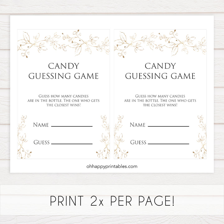 candy guessing game, Printable baby shower games, gold leaf baby games, baby shower games, fun baby shower ideas, top baby shower ideas, gold leaf baby shower, baby shower games, fun gold leaf baby shower ideas