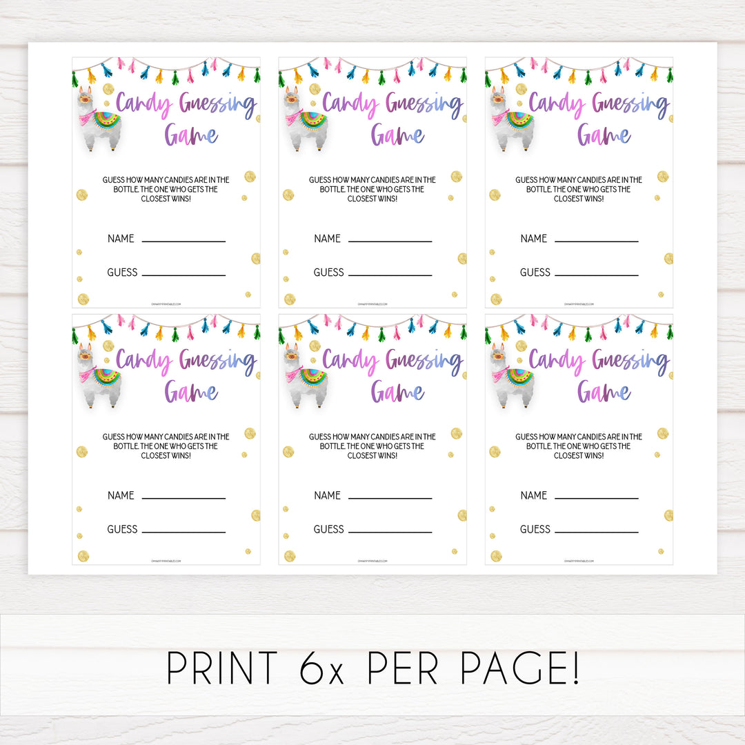 candy guessing game, Printable baby shower games, llama fiesta fun baby games, baby shower games, fun baby shower ideas, top baby shower ideas, Llama fiesta shower baby shower, fiesta baby shower ideas