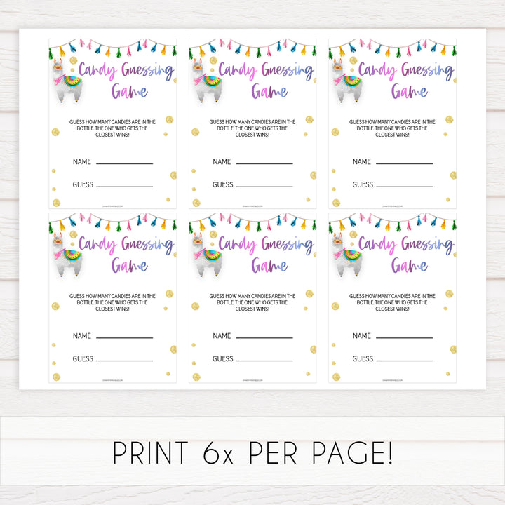 candy guessing game, Printable baby shower games, llama fiesta fun baby games, baby shower games, fun baby shower ideas, top baby shower ideas, Llama fiesta shower baby shower, fiesta baby shower ideas